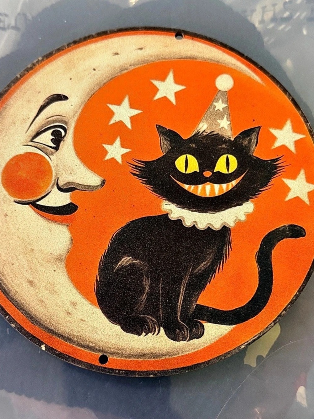 Vintage Halloween Cat Wall Decor